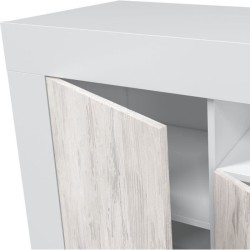 Buffet - BALTIK - Effet bois / Blanc - 3 portes
