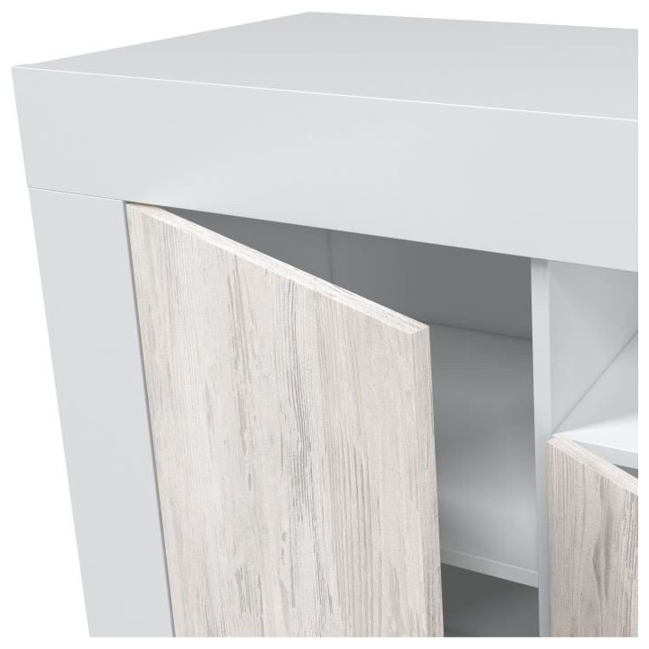 Buffet - BALTIK - Effet bois / Blanc - 3 portes Buffet - BALTIK - Effet bois / Blanc - 3 portes