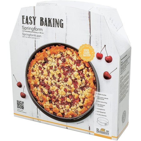 Moule a fond amovible - BIRKMANN - EASY BAKING - Acier carbone - Anti adhésif - 28 x 28 x 9 cm