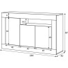 Buffet - BALTIK - Effet bois / Blanc - 3 portes