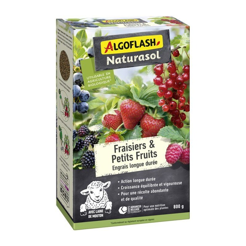 Engrais fraisiers et petits fruits - ALGOFLASH NATURASOL - Longue dur
