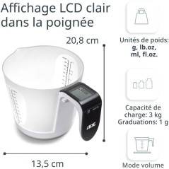 Pichet Gradué/balance - ADE - FRANCA - Verre/Synthétique - 20,7 x 14