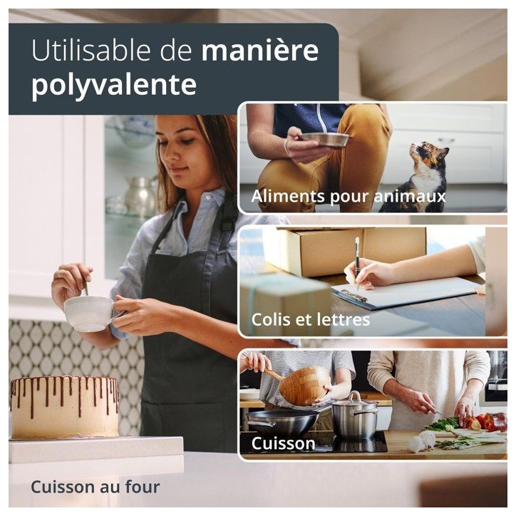 Balance de cuisine digitale - ADE - RAMONA - Bambou - 23 x 18 x 2 cm - Inclus 2 piles Cr2032