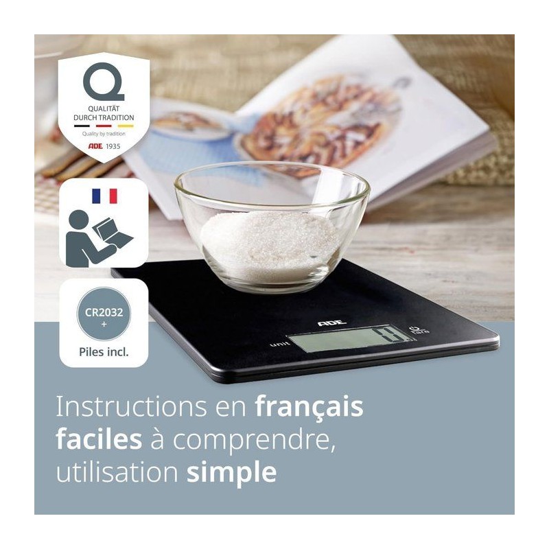 Balance de cuisine digitale - ADE - LEONIE - Plastique ABS - 22 x 17 c