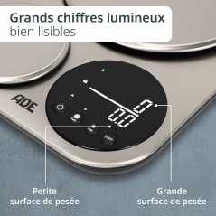 Balance de cuisine duo digitale - ADE - ISABELLA - Acier inoxydable/Pl
