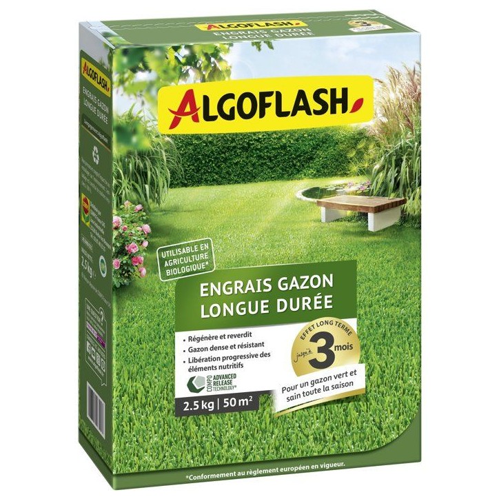 Engrais gazon - ALGOFLASH - Longue durée - 2,5 kg Engrais gazon - ALGOFLASH - Longue durée - 2,5 kg