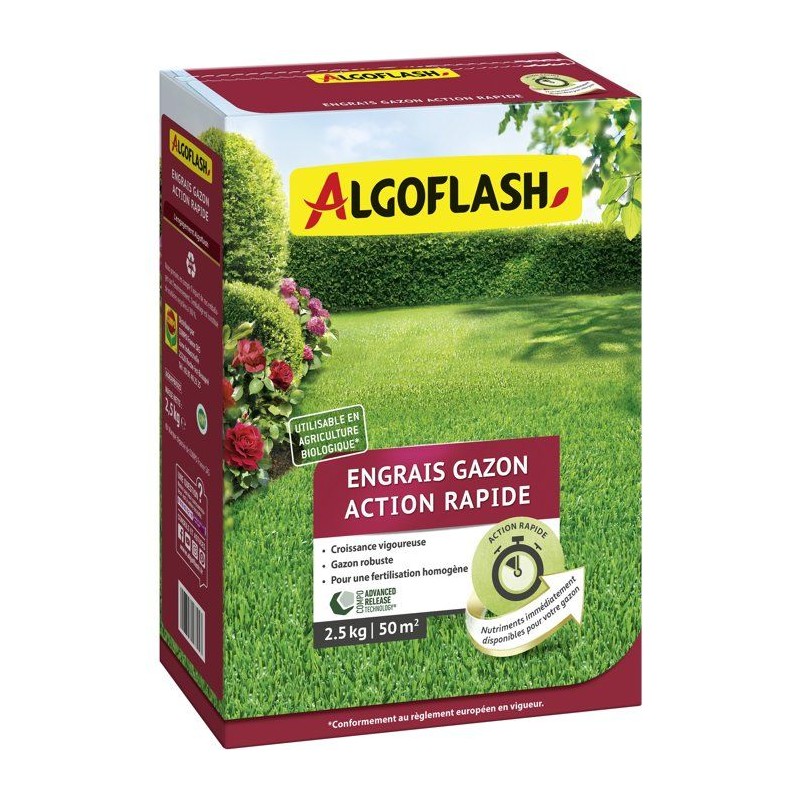 Engrais gazon - ALGOFLASH - Action rapide - 2,5 kg