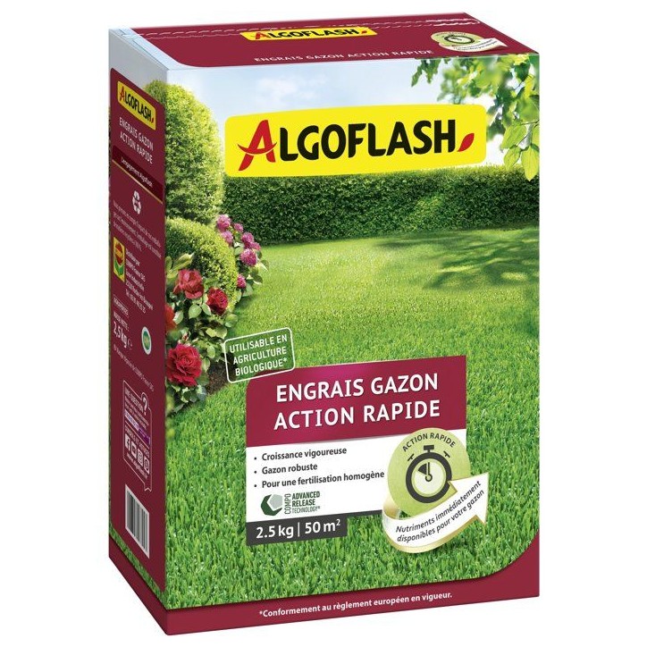 Engrais gazon - ALGOFLASH - Action rapide - 2,5 kg Engrais gazon - ALGOFLASH - Action rapide - 2,5 kg