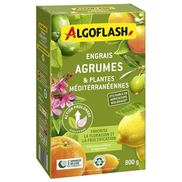 Engrais agrumes - ALGOFLASH - Agrumes & plantes méditerranéennes - 800 g - UAB Engrais agrumes - ALGOFLASH - Agrumes & plantes méditerranéennes - 800 g - UAB