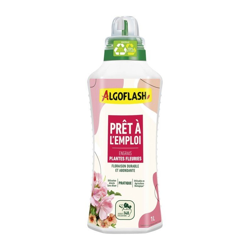 Engrais pret a l'emploi - ALGOFLASH - Plantes fleuries - 1 L - UAB