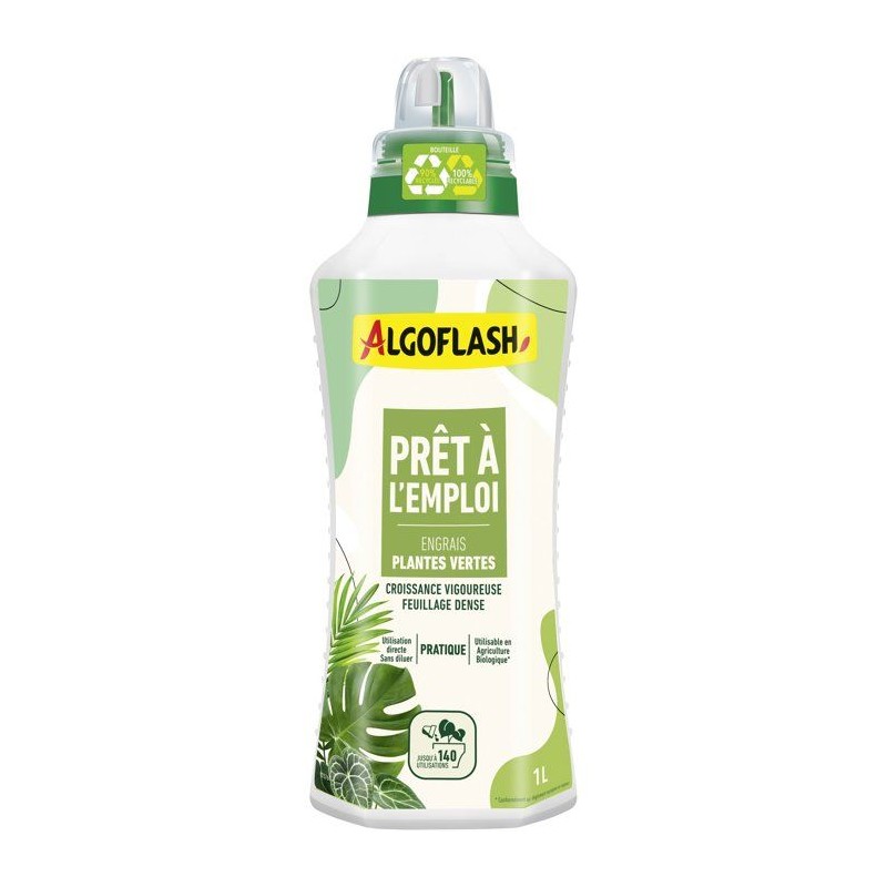 Engrais pret a l'emploi - ALGOFLASH - Plantes vertes - 1 L - UAB