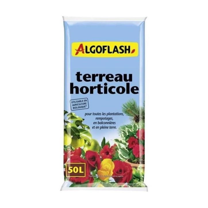 ALGOFLASH - Terreau Horticole 50 L