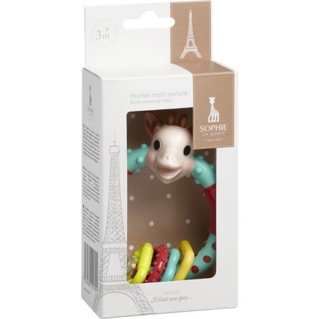 Hochet - SOPHIE LA GIRAFE - Multi-textures - Billes sonores - Formes a