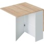 Table de cuisine rabattable FLY - Mélaminé blanc artik et chene - L 31/140 x P 77 x H 78 cm