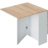 Table de cuisine rabattable FLY - Mélaminé blanc artik et chene - L