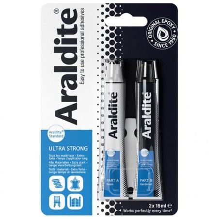 Colle époxy bi-composant - CYANOLIT - Araldite - 2 x 15 ml - Prise lo