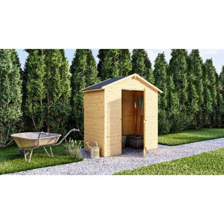 Abri de jardin en bois - Pin brut - 1,86 m² - Panneaux de 12 mm