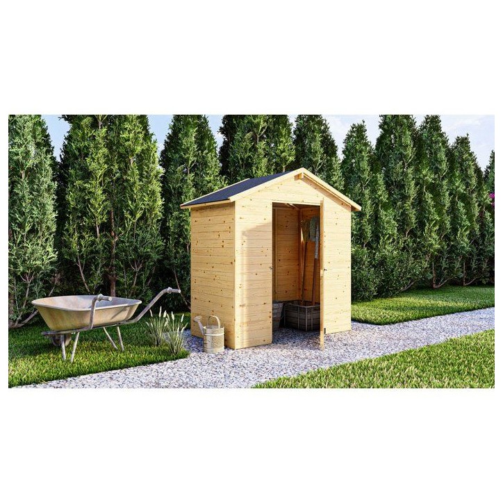 Abri de jardin en bois - Pin brut - 1,86 m² - Panneaux de 12 mm