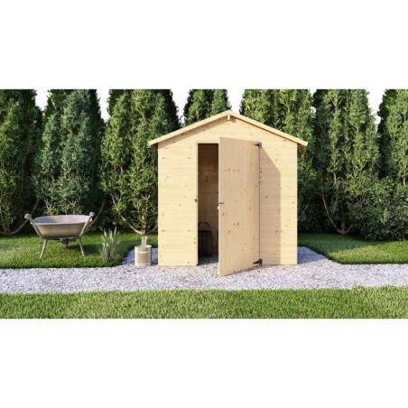 Abri de jardin en bois - Pin brut - 1,86 m² - Panneaux de 12 mm