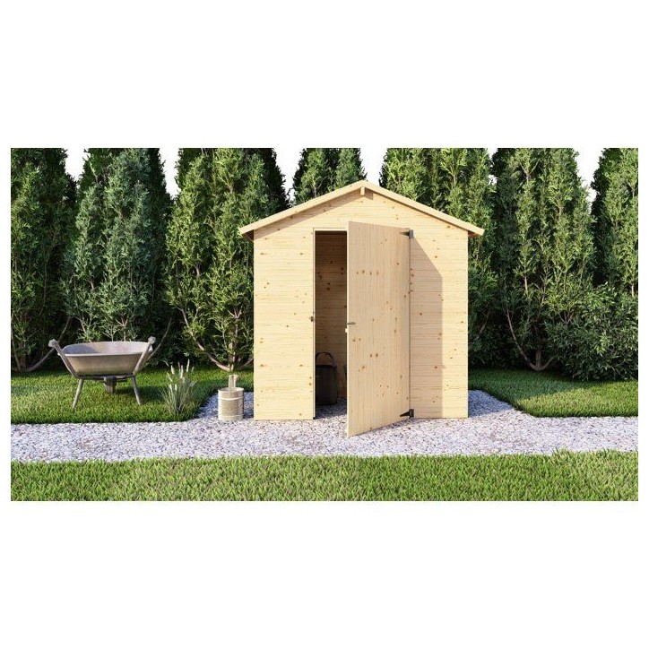 Abri de jardin en bois - Pin brut - 1,86 m² - Panneaux de 12 mm