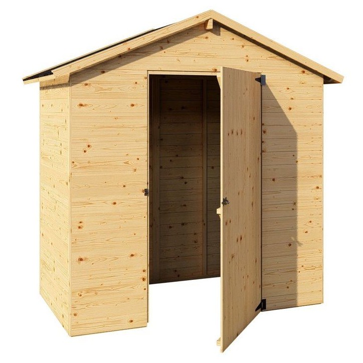 Abri de jardin en bois - Pin brut - 1,86 m² - Panneaux de 12 mm