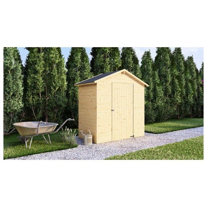 Abri de jardin en bois - Pin brut - 1,86 m² - Panneaux de 12 mm