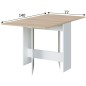 Table de cuisine rabattable FLY - Mélaminé blanc artik et chene - L 31/140 x P 77 x H 78 cm
