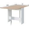Table de cuisine rabattable FLY - Mélaminé blanc artik et chene - L