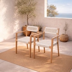 Lot de 2 fauteuils de jardin - ARAWA - Bois d'Acacia FSC - Empilable -
