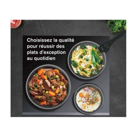 Set de 3 poeles - Tous feux dont induction - 20-24-28 cm Arthur Martin - AM521S - Aluminium - Anti-adhérent - - Poignée amovib
