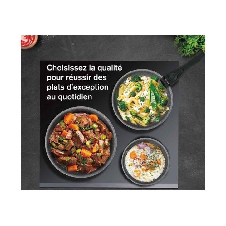 Set de 3 poeles - Tous feux dont induction - 20-24-28 cm Arthur Martin - AM521S - Aluminium - Anti-adhérent - - Poignée amovib Set de 3 poeles - Tous feux dont induction - 20-24-28 cm Arthur Martin - AM521S - Aluminium - Anti-adhérent - - Poignée amovib
