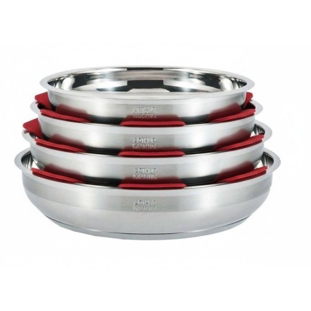 Batterie de cuisine - AM3237 - Tous feux dont induction - ARTHUR MARTIN - Sans PFOA/PFAS - Acier inoxydable 18/10 - 16 pieces