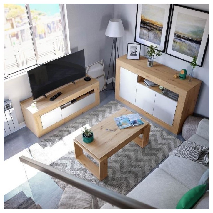 Table basse relevable - BALTIK - Rectangulaire - Chene - Sur pieds - 105 x 55 x 45 cm Table basse relevable - BALTIK - Rectangulaire - Chene - Sur pieds - 105 x 55 x 45 cm