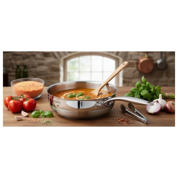 Sauteuse grand chef - ARTHUR MARTIN - AM4490 - Ø20 cm - Inox 18/10 - Tous feux dont induction