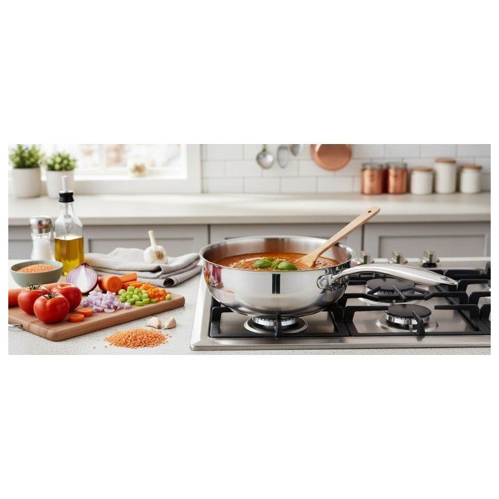 Sauteuse grand chef - ARTHUR MARTIN - AM4490 - Ø20 cm - Inox 18/10 - Tous feux dont induction