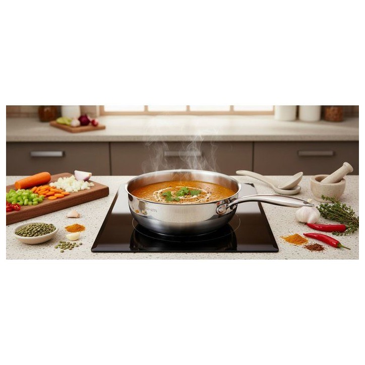 Sauteuse grand chef - ARTHUR MARTIN - AM4490 - Ø20 cm - Inox 18/10 - Tous feux dont induction