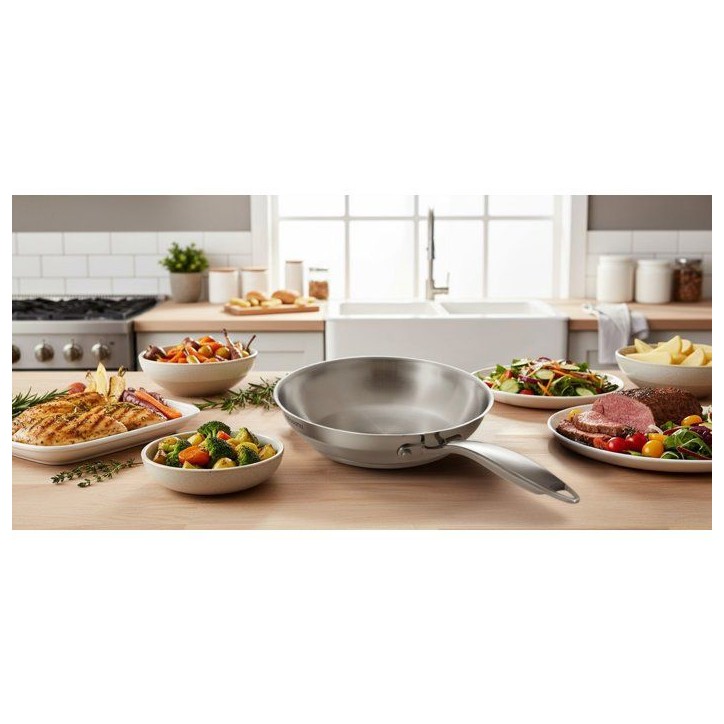 Poele grand chef - ARTHUR MARTIN - AM5336 - Ø20 cm - Inox 18/10 - Tous feux dont induction
