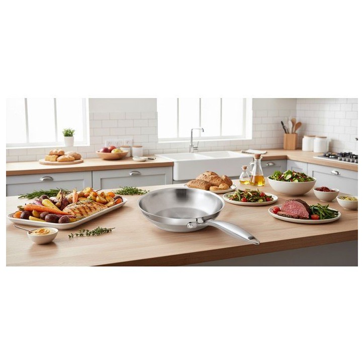 Poele grand chef - ARTHUR MARTIN - AM5336 - Ø20 cm - Inox 18/10 - Tous feux dont induction