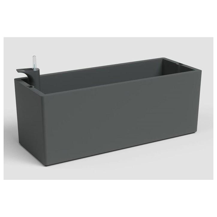Jardiniere ARTEVASI Rimini - 20 x 51 x H 20 cm - 17 L - Gris anthracite - Design contemporain Jardiniere ARTEVASI Rimini - 20 x 51 x H 20 cm - 17 L - Gris anthracite - Design contemporain