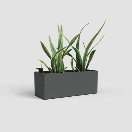 Jardiniere ARTEVASI Rimini - 20 x 51 x H 20 cm - 17 L - Gris anthracite - Design contemporain