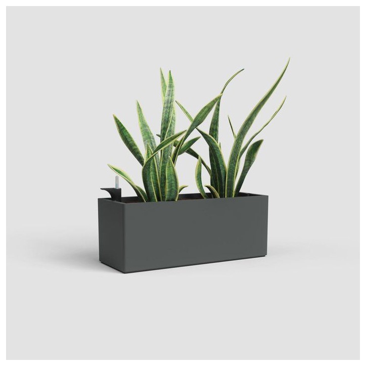 Jardiniere ARTEVASI Rimini - 20 x 51 x H 20 cm - 17 L - Gris anthracite - Design contemporain Jardiniere ARTEVASI Rimini - 20 x 51 x H 20 cm - 17 L - Gris anthracite - Design contemporain