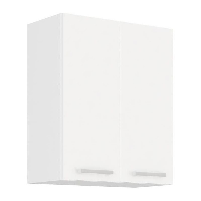 ATLAS Meuble haut 2 portes - Décor blanc - L60 x P31 x H72 cm