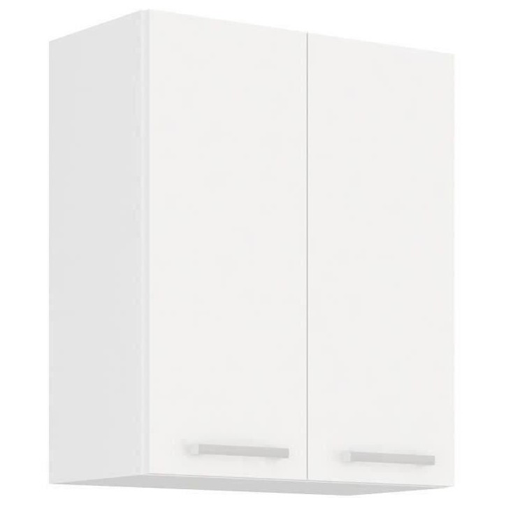 ATLAS Meuble haut 2 portes - Décor blanc - L60 x P31 x H72 cm