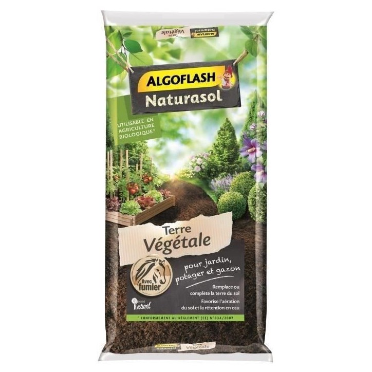 Terre Végétale Enrichie - ALGOFLASH NATURASOL - 40 L Terre Végétale Enrichie - ALGOFLASH NATURASOL - 40 L