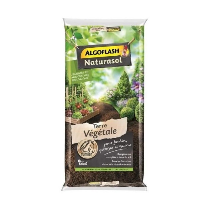 Terre Végétale Enrichie - ALGOFLASH NATURASOL - 40 L Terre Végétale Enrichie - ALGOFLASH NATURASOL - 40 L