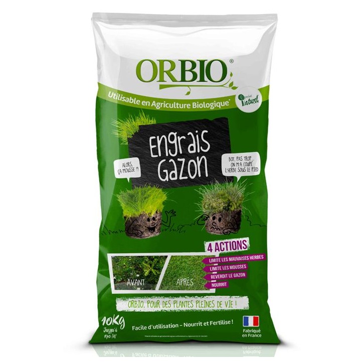Engrais gazon - ORBIO - Formule Gazon - Favorise densité et verdure Engrais gazon - ORBIO - Formule Gazon - Favorise densité et verdure