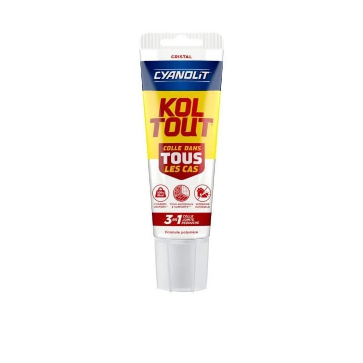 Colle de fixation et d'étanchéité - CYANOLIT - Cristal - Tube 125 ml - Transparent - Pratique et flexible