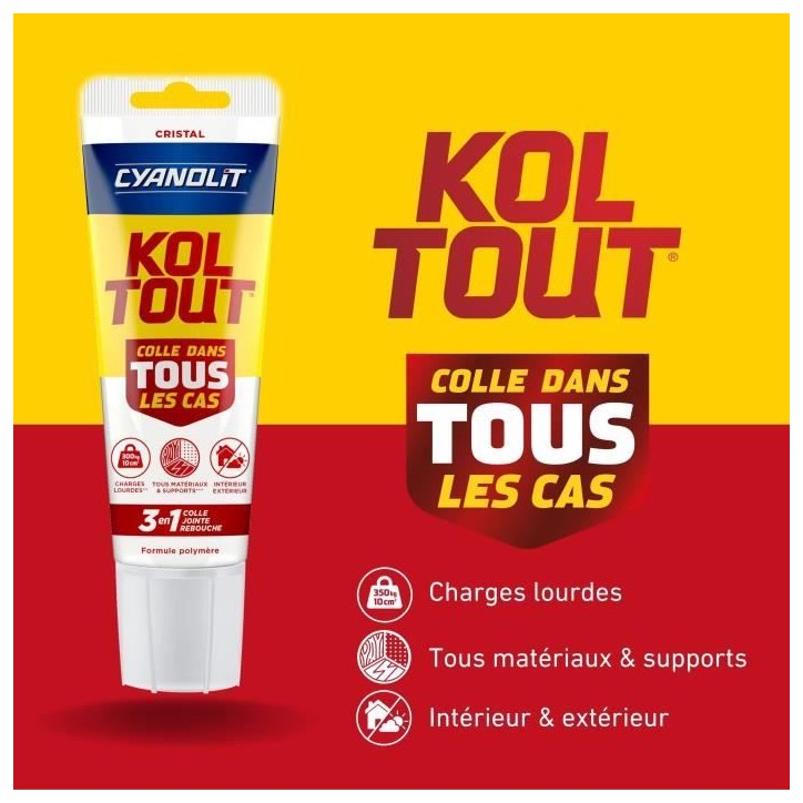 Colle de fixation et d'étanchéité - CYANOLIT - Cristal - Tube 125 ml - Transparent - Pratique et flexible