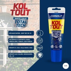 Colle de fixation et d'étanchéité - CYANOLIT - Total tech - Blanc -