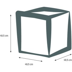 Pot de fleurs Carré 50 cm - EDA - Volcania - 57 L - Intérieur/Extérieur - Décor Pierre - 49,5 x 49,5 x H. 49,5 cm - Gris Ant